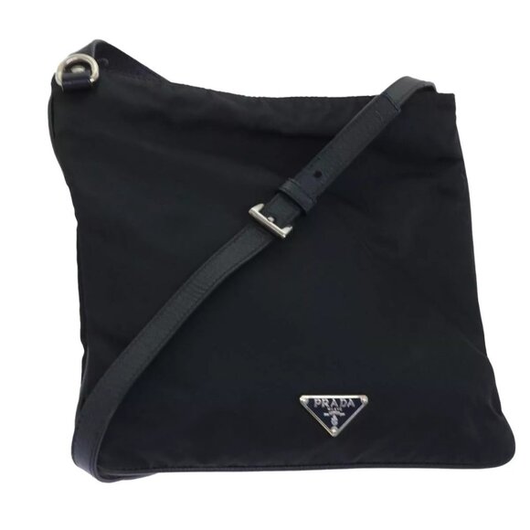 PRADA Shoulder Bag Nylon Black Auth - Picture 1 of 16